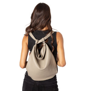 Borsa in pelle da donna convertibile in zaino, con tasche laterali, senza parti metalliche