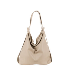 Borsa in pelle da donna convertibile in zaino, con tasche laterali, senza parti metalliche leggera e capiente