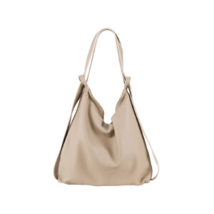 Borsa in pelle da donna convertibile in zaino, con tasche laterali, senza parti metalliche leggera e capiente