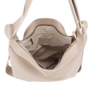 Borsa in pelle da donna convertibile in zaino, con tasche laterali, senza parti metalliche leggera e capiente