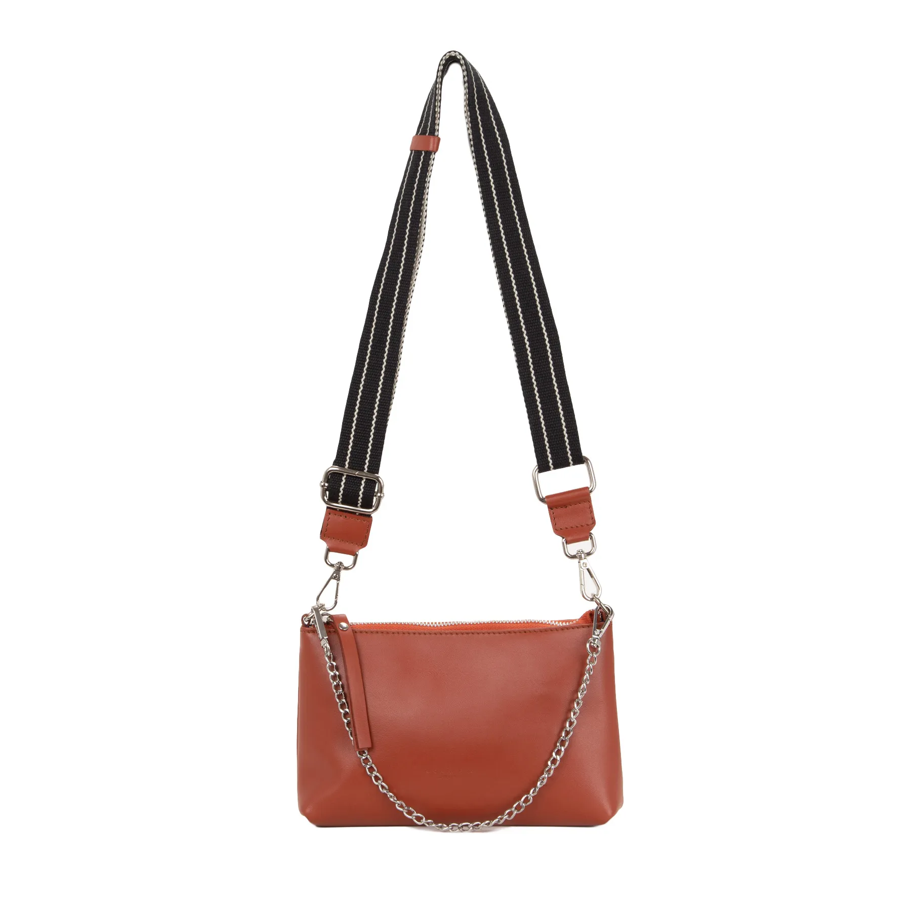Borsa tracolla in pelle con borchie Marrone | Italia