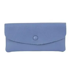Portafoglio in pelle da donna sottile con porta carte e banconote Colore blu Pelletteria Veneta