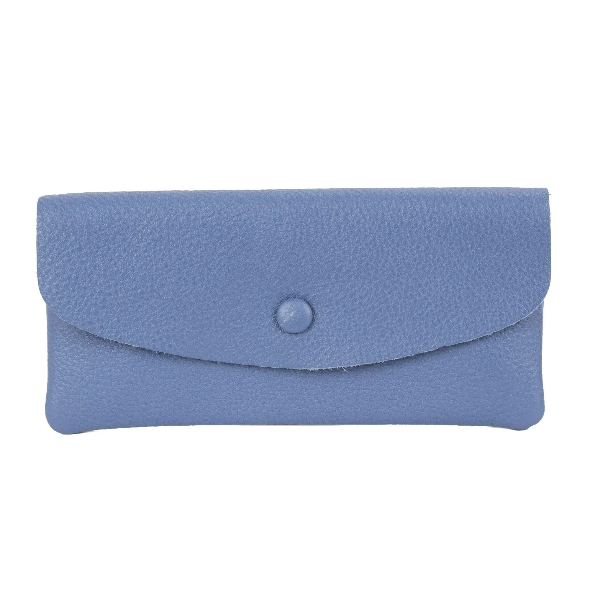 Portafoglio in pelle da donna sottile con porta carte e banconote Colore blu Pelletteria Veneta