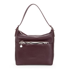 Hobo in pelle dollaro e cavallino | Linea Grace - Bordeaux