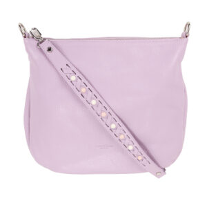 Sacca a spalla D24102 in pelle da donna con manico decorato