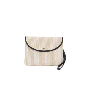 Raffia clutch P24032 - Brown