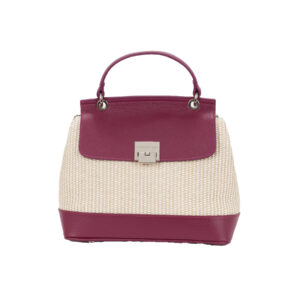 Straw and leather handbag P24071