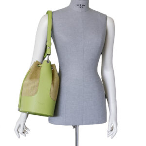 Alternative view of Secchiello in pelle D24042 da donna con inserti in juta