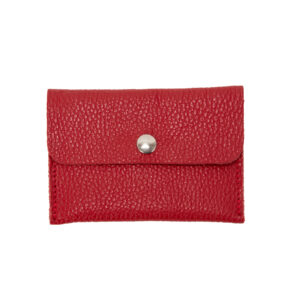 Leather card holder with snap button