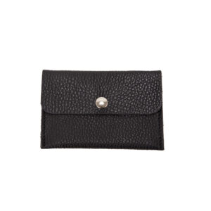 Porta carte in pelle con bottone