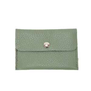 Porta carte in pelle con bottone