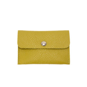 Porta carte in pelle con bottone