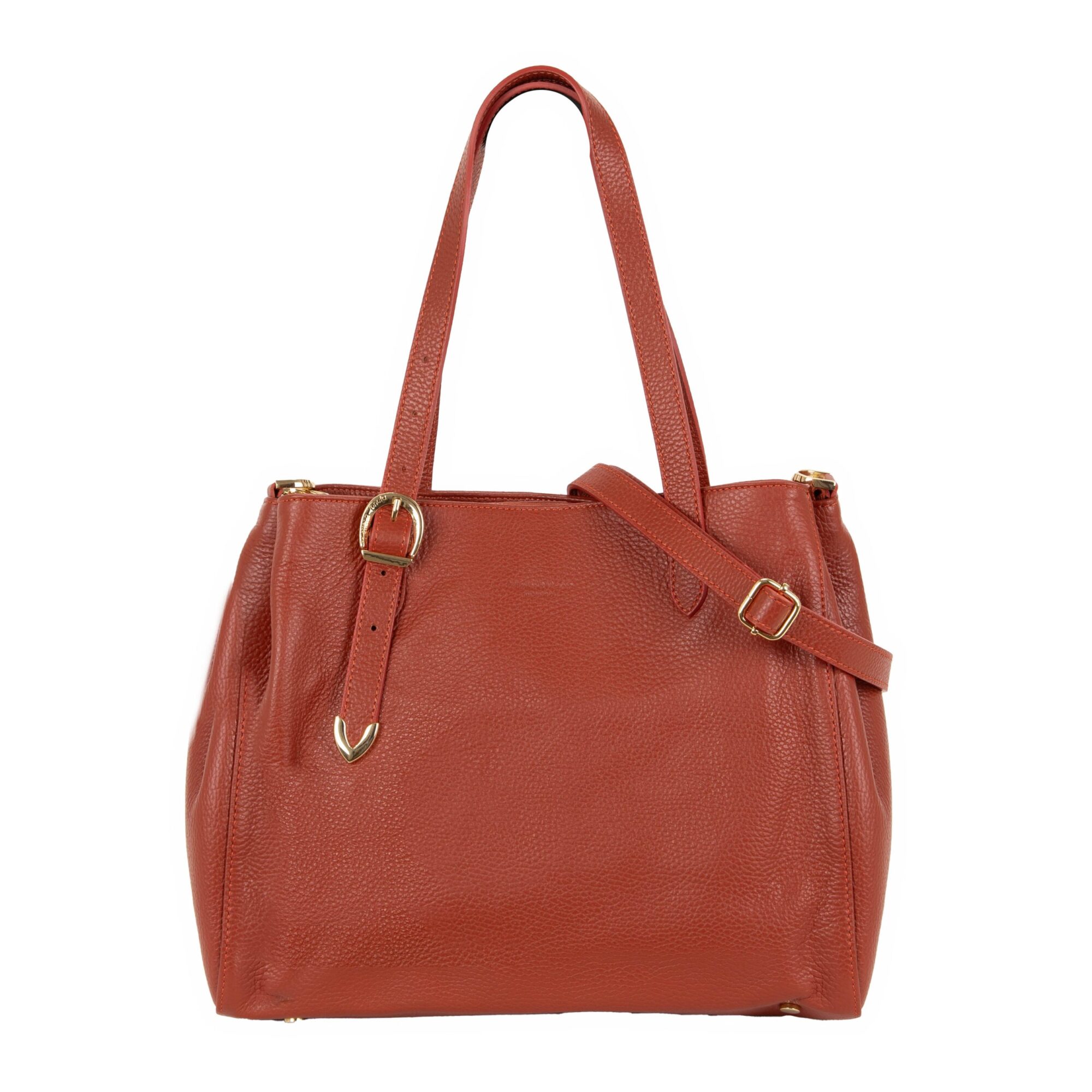 Multi-compartment leather shopper D24400