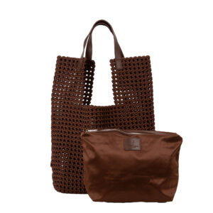 Alternative view of Sacca spalla in raso intrecciato a mano ST24440