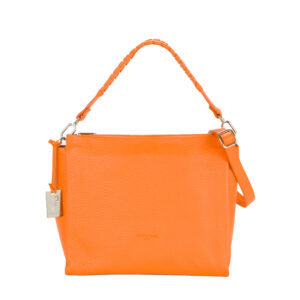 Borsa a spalla V25481 in pelle martellata a grana grossa