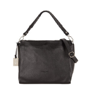 Borsa a spalla V25481 in pelle martellata a grana grossa