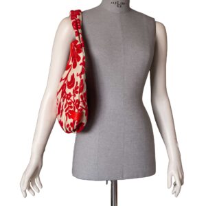 Alternative view of Damask fabric and leather shoulder bag T25701 by Pelletteria Veneta