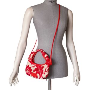 Alternative view of Damaks fabric and leather minibag T25702 by Pelletteria Veneta