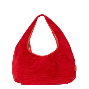 borsa in tessuto damascato di Pelletteria Veneta rossa