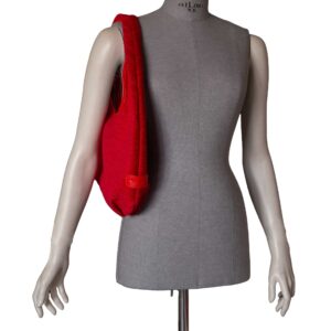 borsa in tessuto damascato di Pelletteria Veneta rossa