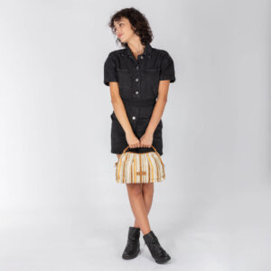 Alternative view of Velvet  canvasHandbag in T25711 fabric from Pelletteria Veneta