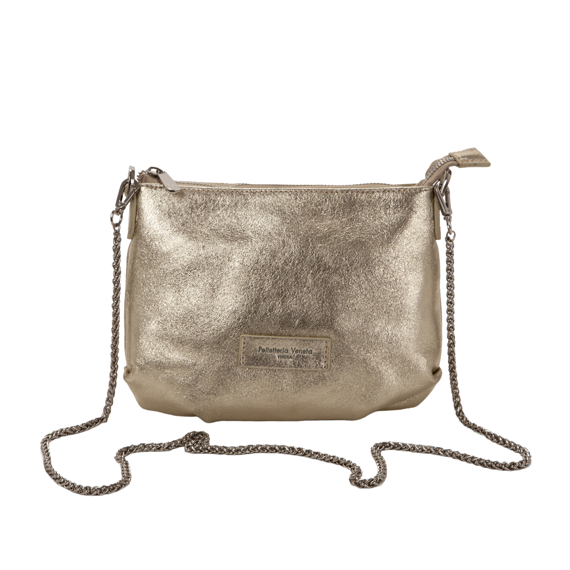 Tracolla L25803 in pelle martellata laminata