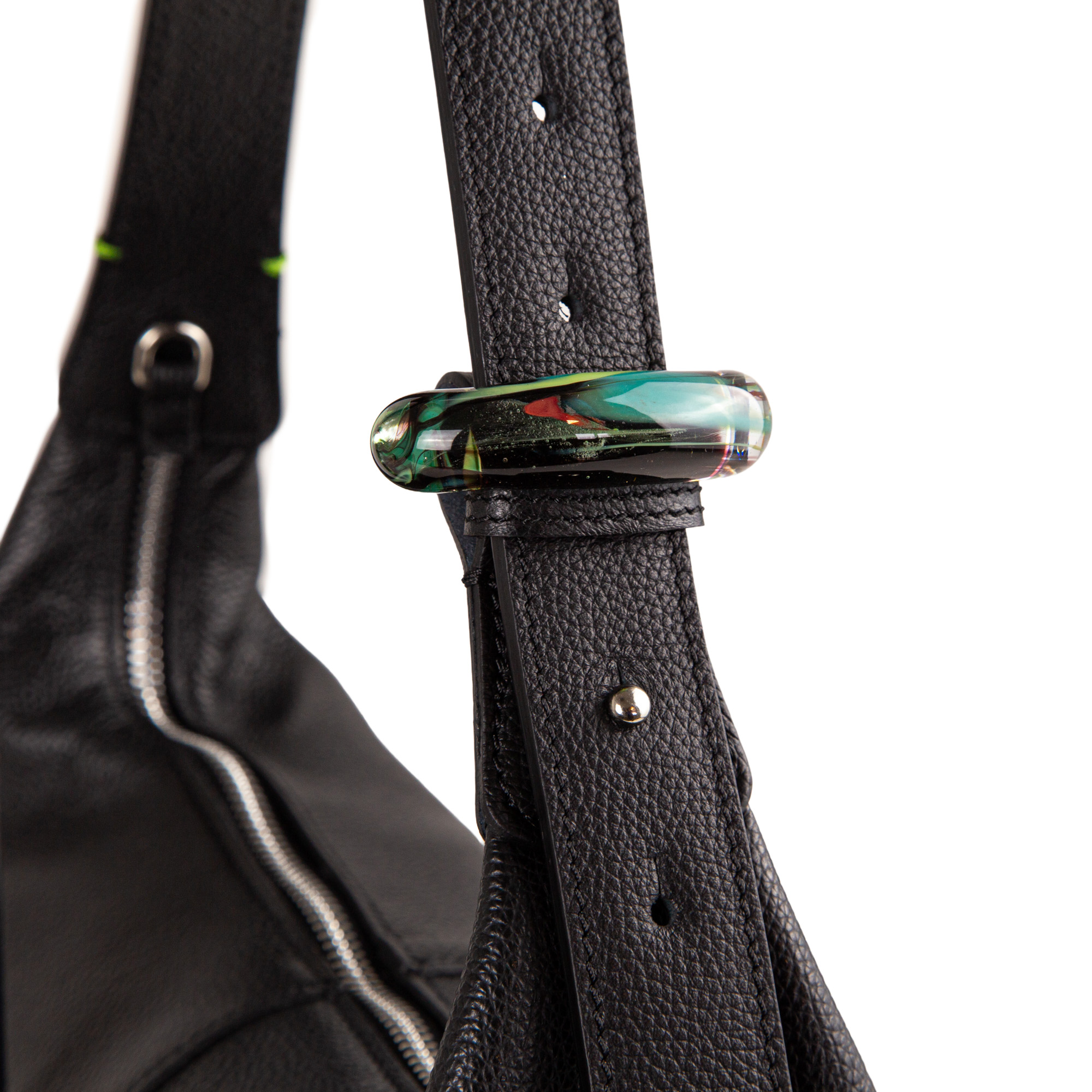 Borsa a mano in dollarino V26519 con dettaglio in vetro di Murano - immagine 10