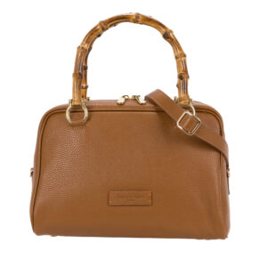Borsa a mano con manici in bamboo V26515 di Pelletteria Veneta