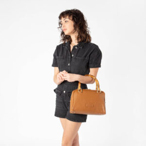 Alternative view of Borsa a mano con manici in bamboo V26515 di Pelletteria Veneta