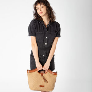 Alternative view of Borsa a mano in paglia intrecciata e pelle di Pelletteria Veneta