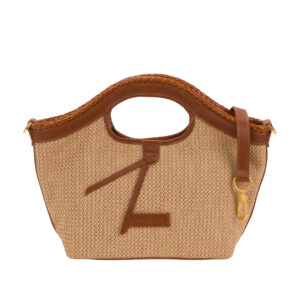 Borsa a mano in paglia intrecciata e pelle di Pelletteria Veneta