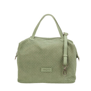 Bauletto con doppi manici N26812 in nabuk traforato di Pelletteria Veneta