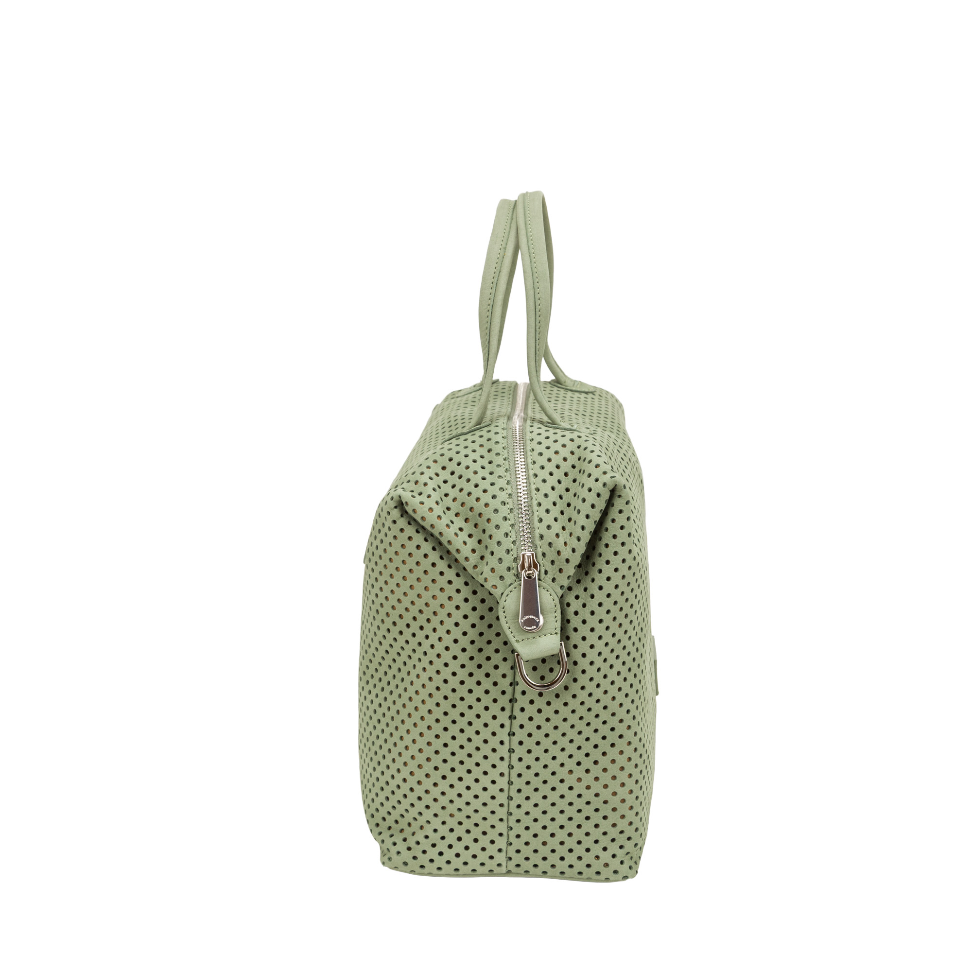 Bauletto con doppi manici N26812 in nabuk traforato di Pelletteria Veneta - immagine 6