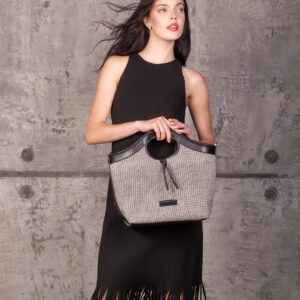 Weaved straw and leather handbag by Pelletteria Veneta