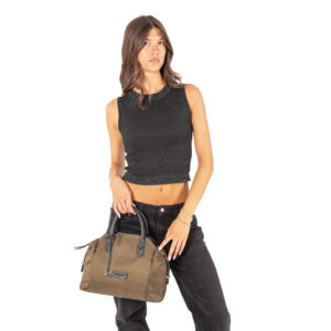 Alternative view of Nylon and Leather Boston Bag Giudecca Collection