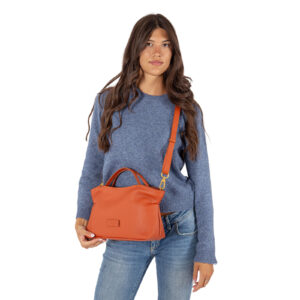 Borsa a mano in pelle da donna di Pelletteria Veneta | Collezione Faro - Arancione