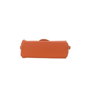 Borsa a spalla in pelle da donna con manico regolabile e zip di sicurezza - arancione