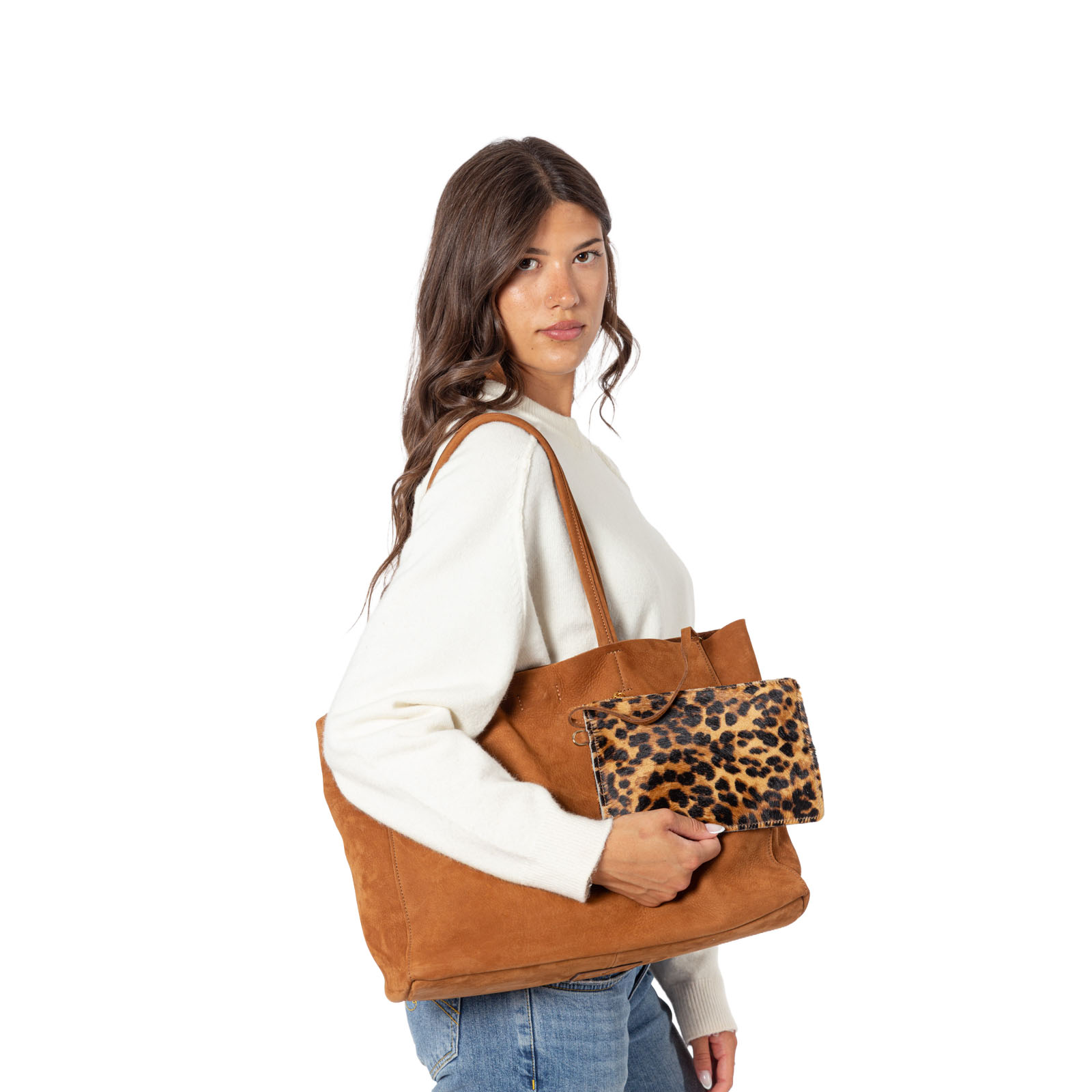 Shopper grande in nabuk - Collezione Campiello