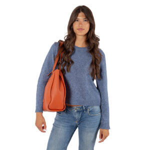 Shopper in pelle da donna sfoderata di Pelletteria Veneta - arancione