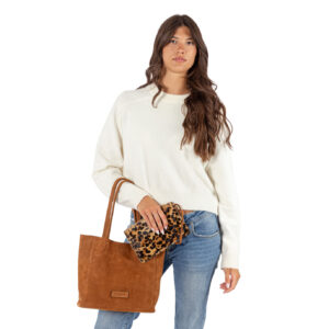 Shopper media in nabuk -Collezione Campiello