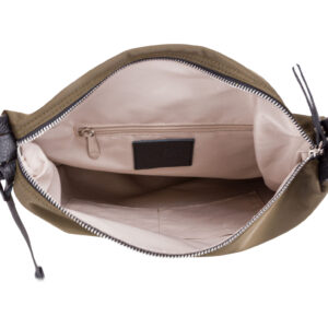 Zaino convertibile a spalla in nylon e pelle da donna di Pelletteria Veneta