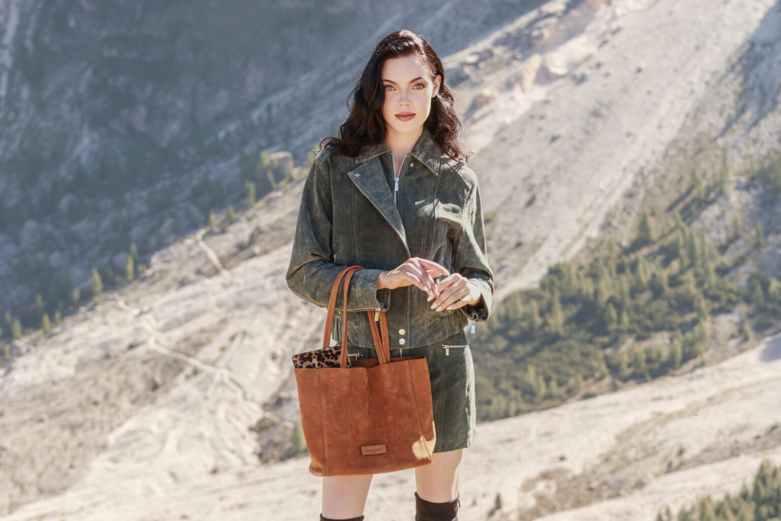 Shopper in nabuk collezione campiello cognac NB27412