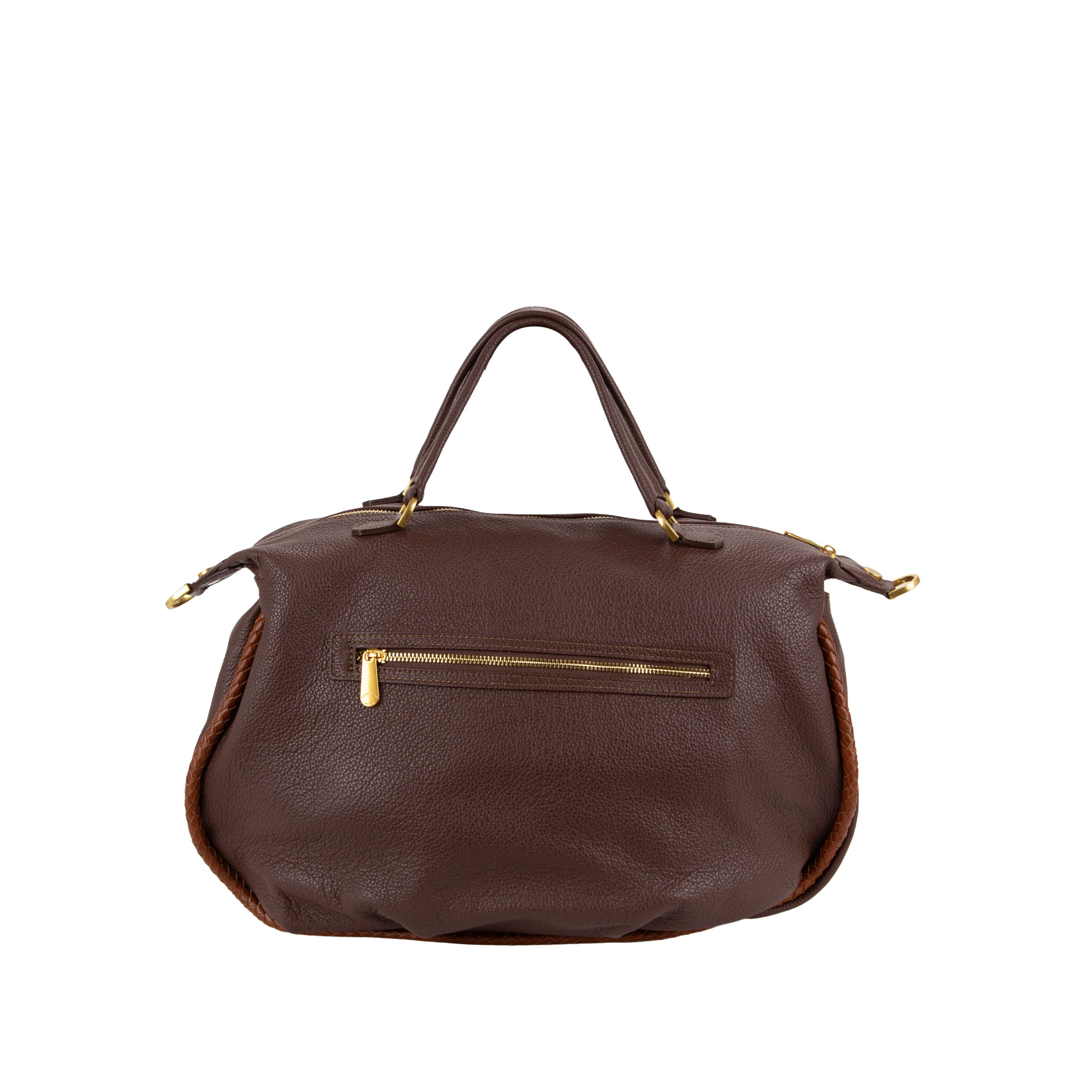 Borsa grande a mano in pelle da donna con decorazione V27601 - immagine 6