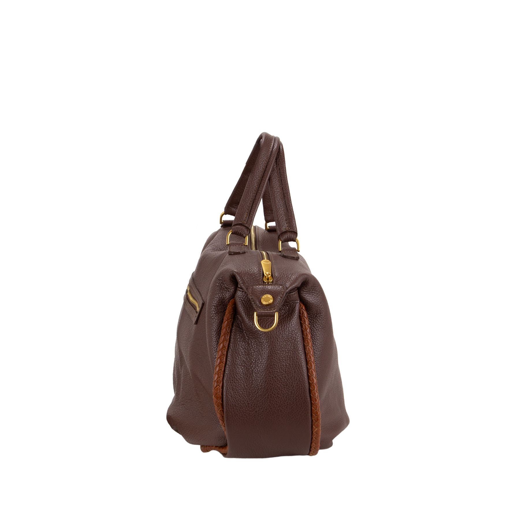 Borsa grande a mano in pelle da donna con decorazione V27601 - immagine 4