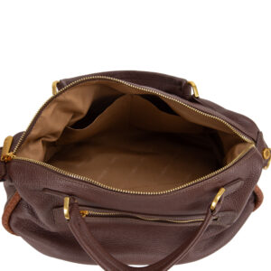 Borsa grande a mano in pelle da donna con decorazione V27601 - immagine 7