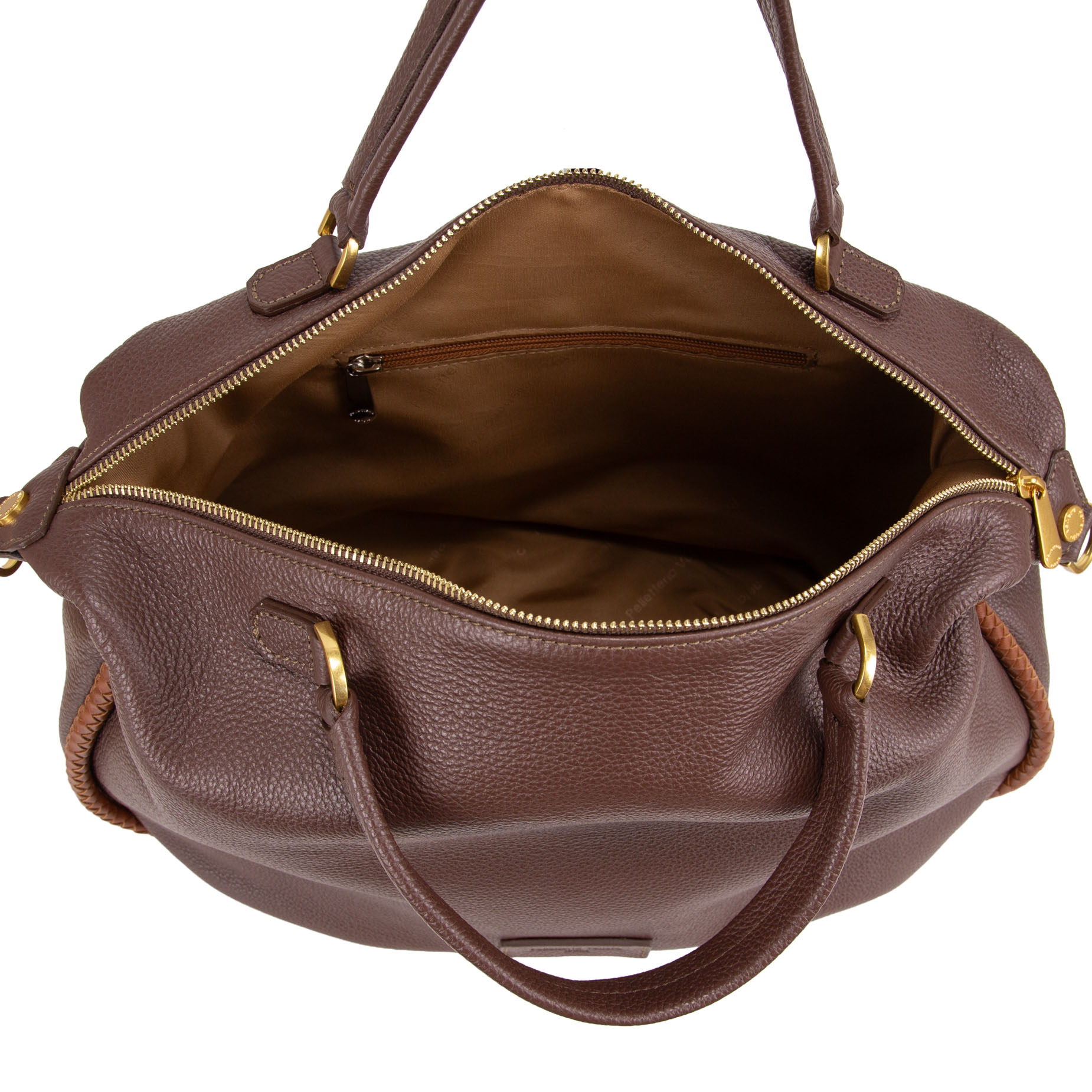 Borsa media a mano in pelle da donna con decorazione V27602 - immagine 8