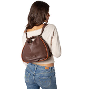 Three-way in pelle da donna con decorazione V27600 - immagine 3