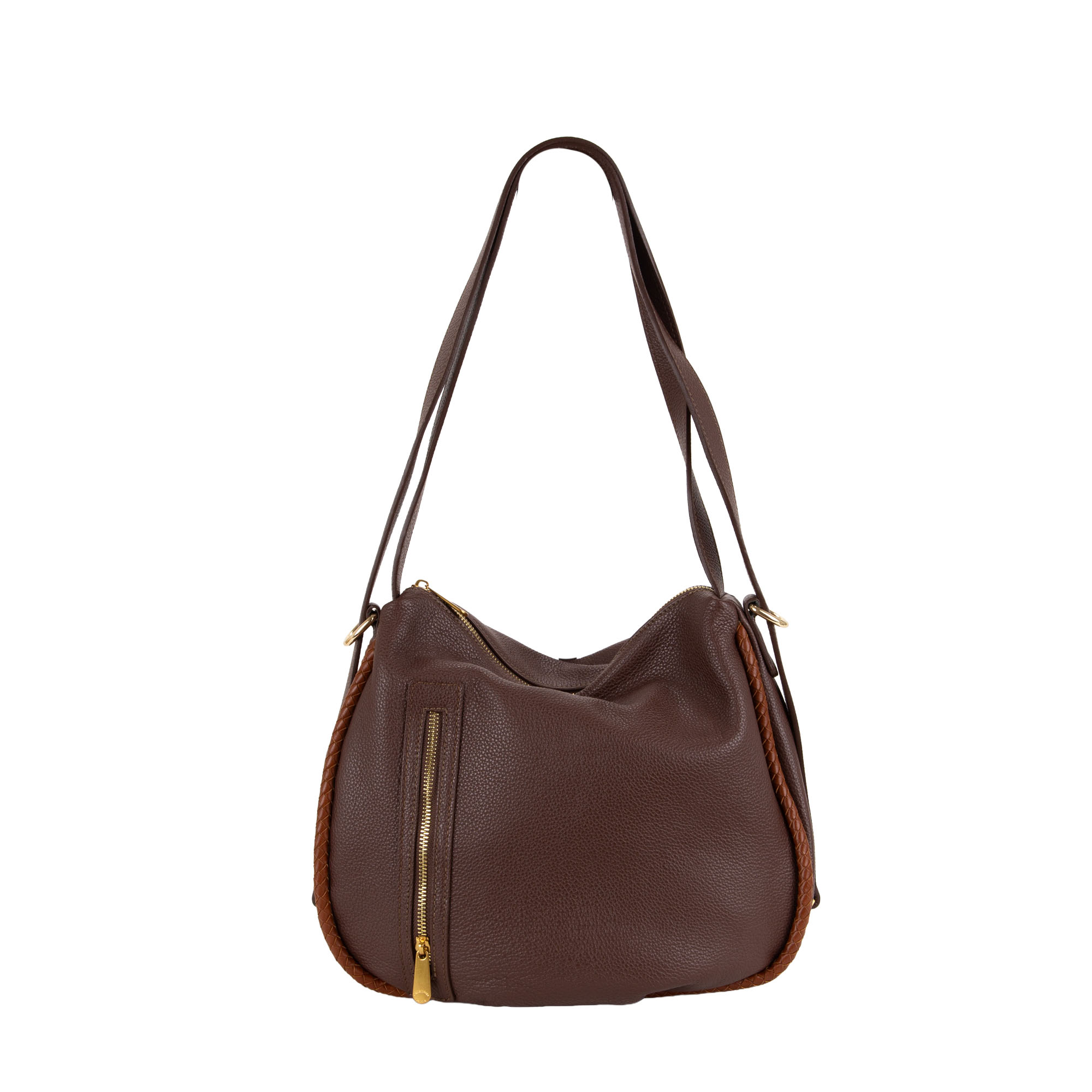 Three-way in pelle da donna con decorazione V27600 - immagine 5