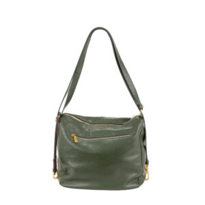 Sacca a spalla in pelle convertibile con spallacci regolabili che possono essere portati come zaino, tasche laterali, art. D27310 di Pelletteria Veneta