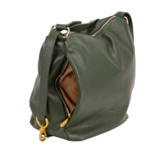Sacca a spalla in pelle convertibile con spallacci regolabili che possono essere portati come zaino, tasche laterali, art. D27310 di Pelletteria Veneta